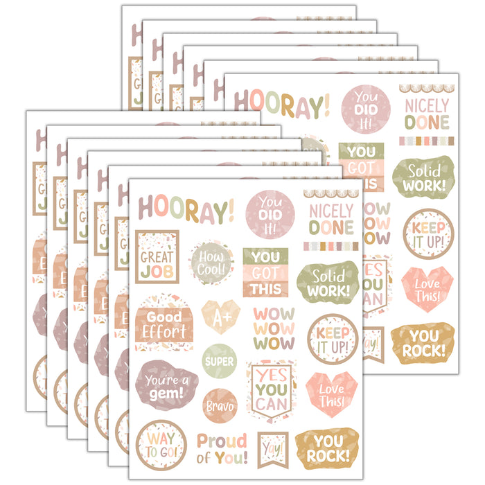 Terrazzo Tones Stickers, 120 Per Pack, 12 Packs