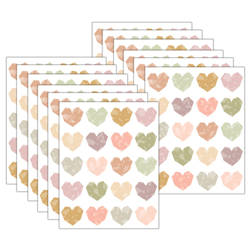 Terrazzo Tones Hearts Stickers, 120 Per Pack, 12 Packs
