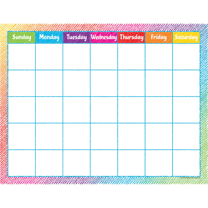(6 Ea) Colorful Scribble Calendar Chart