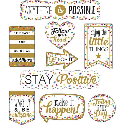 (2 Pk) Positive Sayings Accents Clingy Thingies Confetti
