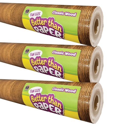 Fun Size Better Than Paper® Bulletin Board Roll, 18" x 12', Classic Wood, Pack of 3