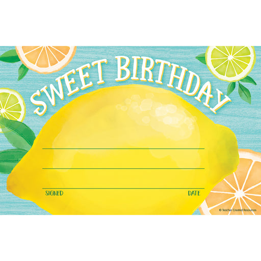 (6 Pk) Lemon Zest Sweet Birthday Awards