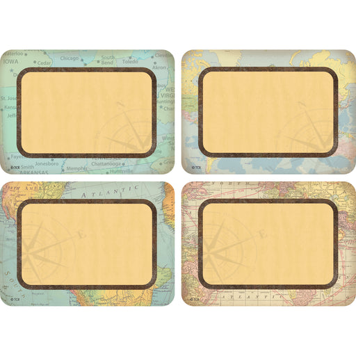 (6 Pk) Travel The Map Name Tags- Labels Multi Pack