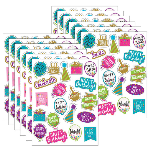 (12 Pk) Confetti Happy Birthday Stickers