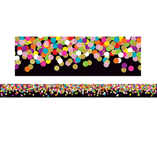 (6 Pk) Confetti On Black Straight Border