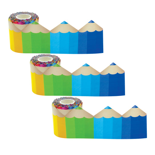 (3 Pk) Colored Pencils Die-cut Rolled Trim