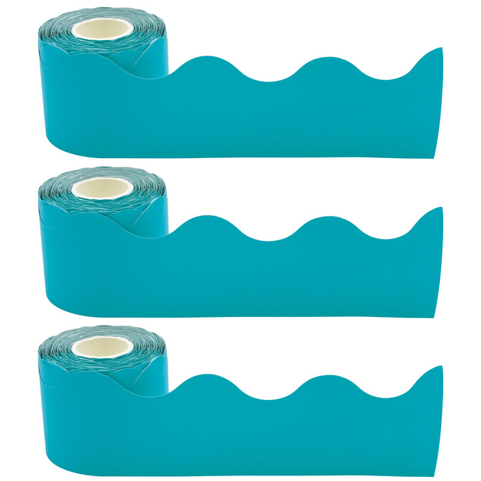 (3 Pk) Teal Scalloped Rolled Border Trim