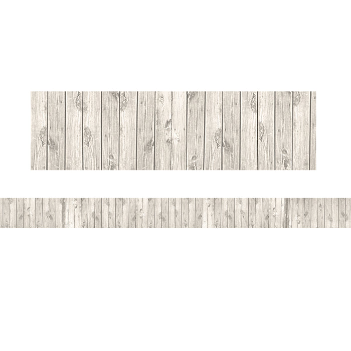 (3 Pk) White Wood Straight Rolled Border