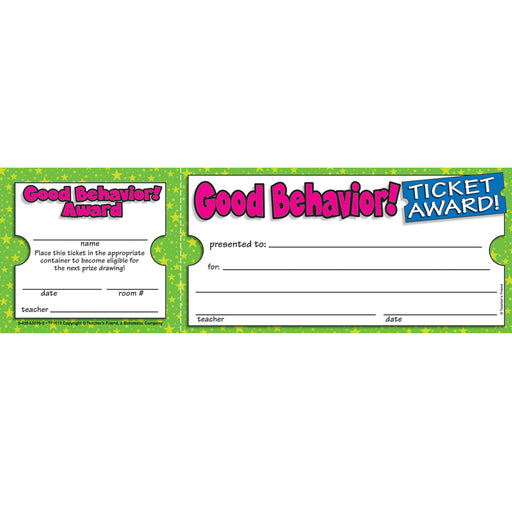 (6 Pk) Good Behavior Ticket Awards