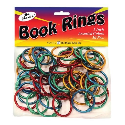 (2 Pk) Book Rings Assorted Colors 50 Per Pk