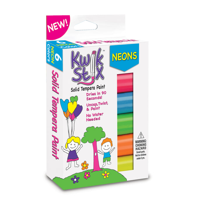 (6 Pk) Kwik Stix Solid Paint Neon Colors 6ct Per Pk
