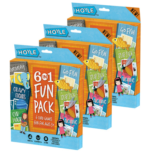 (3 Pk) Hoyle 6 In 1 Fun Pack Classic Childrens Games