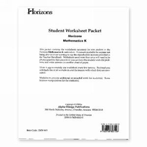 Horizon Mathematics K Student worksheet packet