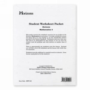 Horizon Mathematics 4 Student worksheet packet