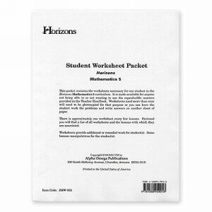 Horizon Mathematics 5 Student worksheet packet