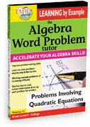 Algebra Word Problem: Problems Involving Quadratic Equations