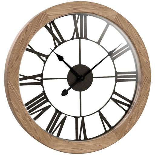 Westclox 15&#34; Round Wood Wall Clock