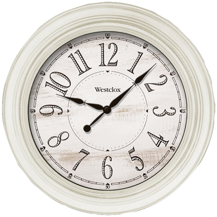 Westclox 20-inch Antique White Farmhouse Wall Clock