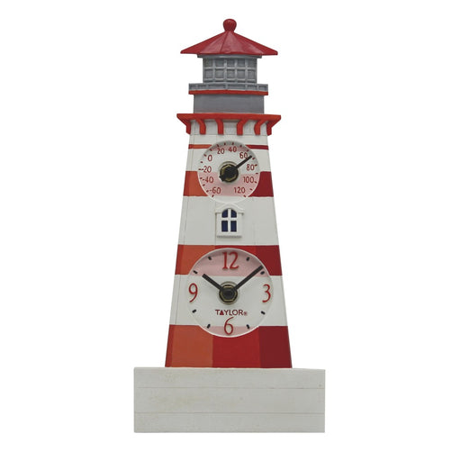 Taylor Precision Products 12-inch Lighthouse Clock With Thermometer