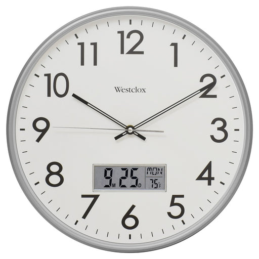 Westclox 14-inch Wall Clock With Digital Date And Temperature