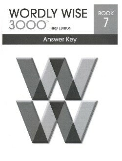 Worldy Wise 3000 Book 7 Answer Key