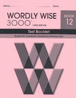 Wordly Wise 3000 Test Book Grade 12