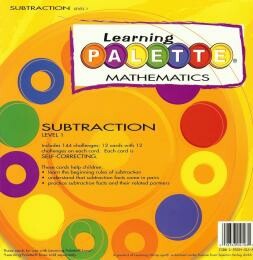 Learning Wrap Ups Palette Subtraction Level 1 Cards