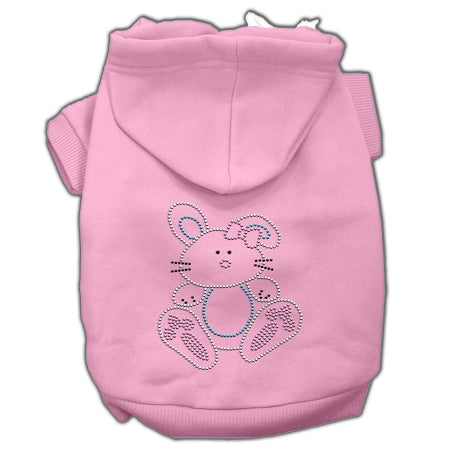 Bunny Rhinestone Hoodies Pink XS (8)