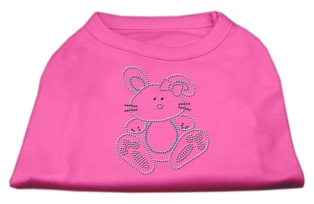 Bunny Rhinestone Dog Shirt Bright Pink XS (8)