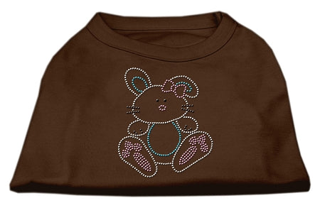 Bunny Rhinestone Dog Shirt Brown XS (8)