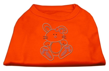 Bunny Rhinestone Dog Shirt Orange Sm (10)