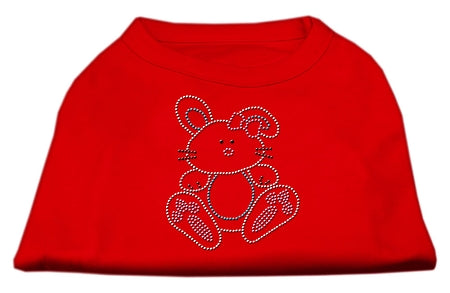 Bunny Rhinestone Dog Shirt Red XS (8)