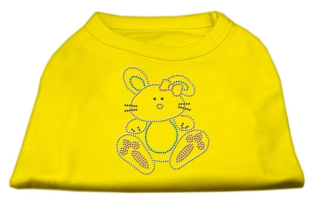 Bunny Rhinestone Dog Shirt Yellow XS (8)